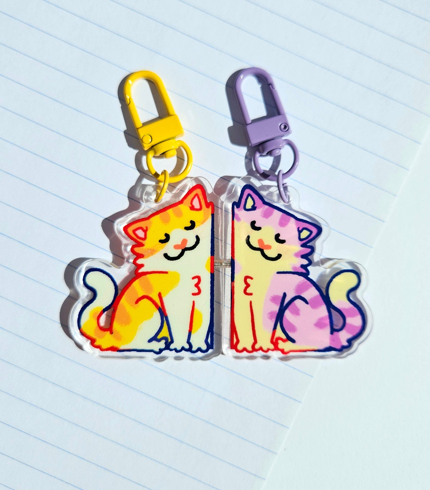 Cat & Cat Magnetic Keychains