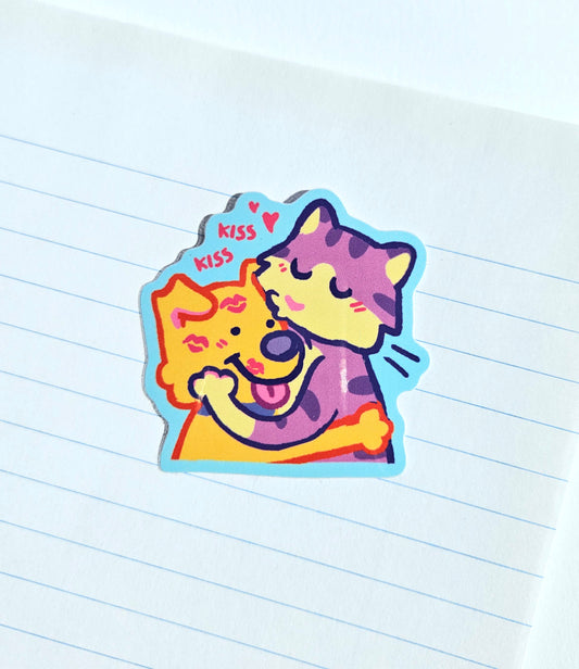 Cat Kisses Vinyl Sticker