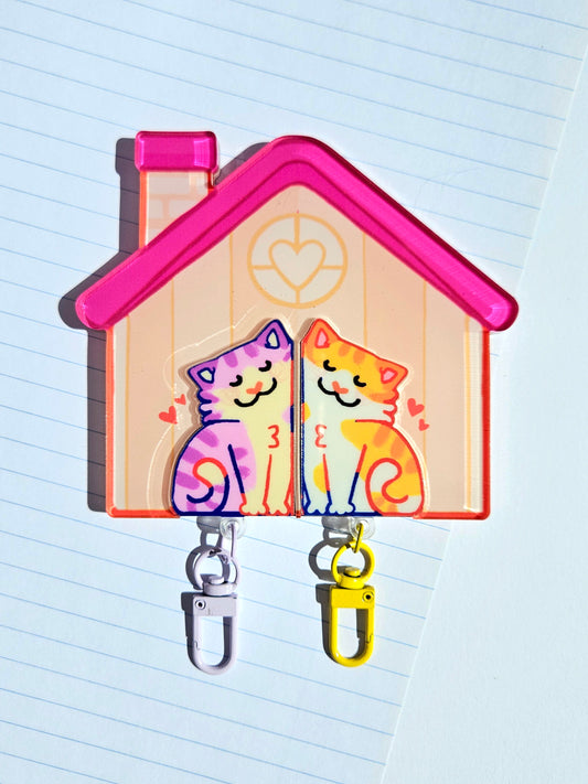 Kitty House Keychains Holder