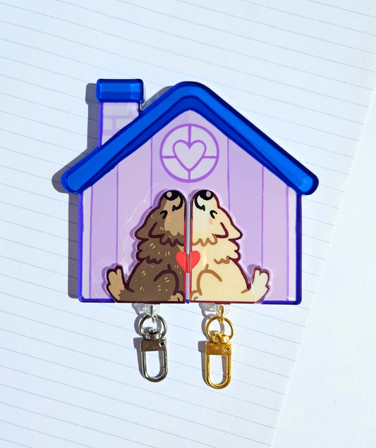 Wolves House Keychains Holder