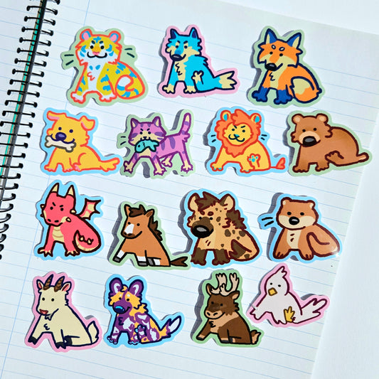 Silly animals vinyl sticker