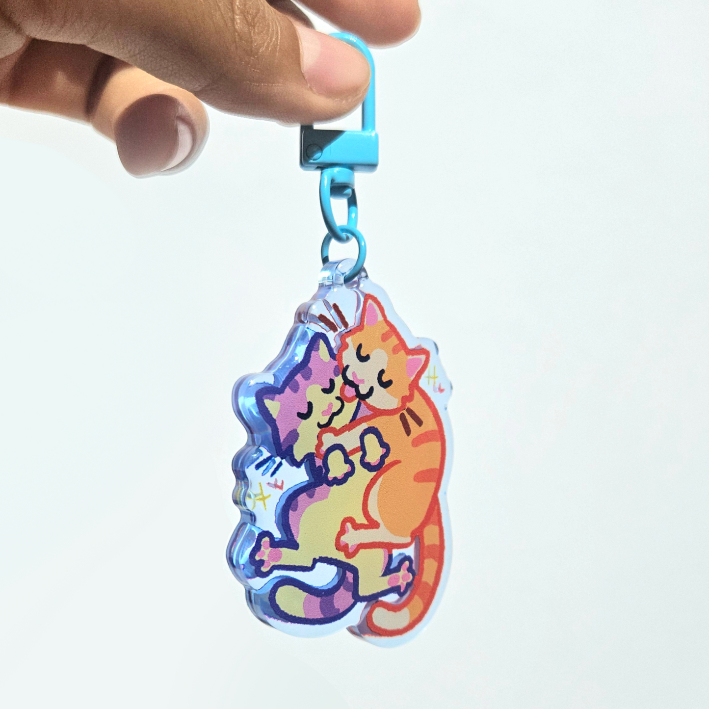 Cats Hug Keychain