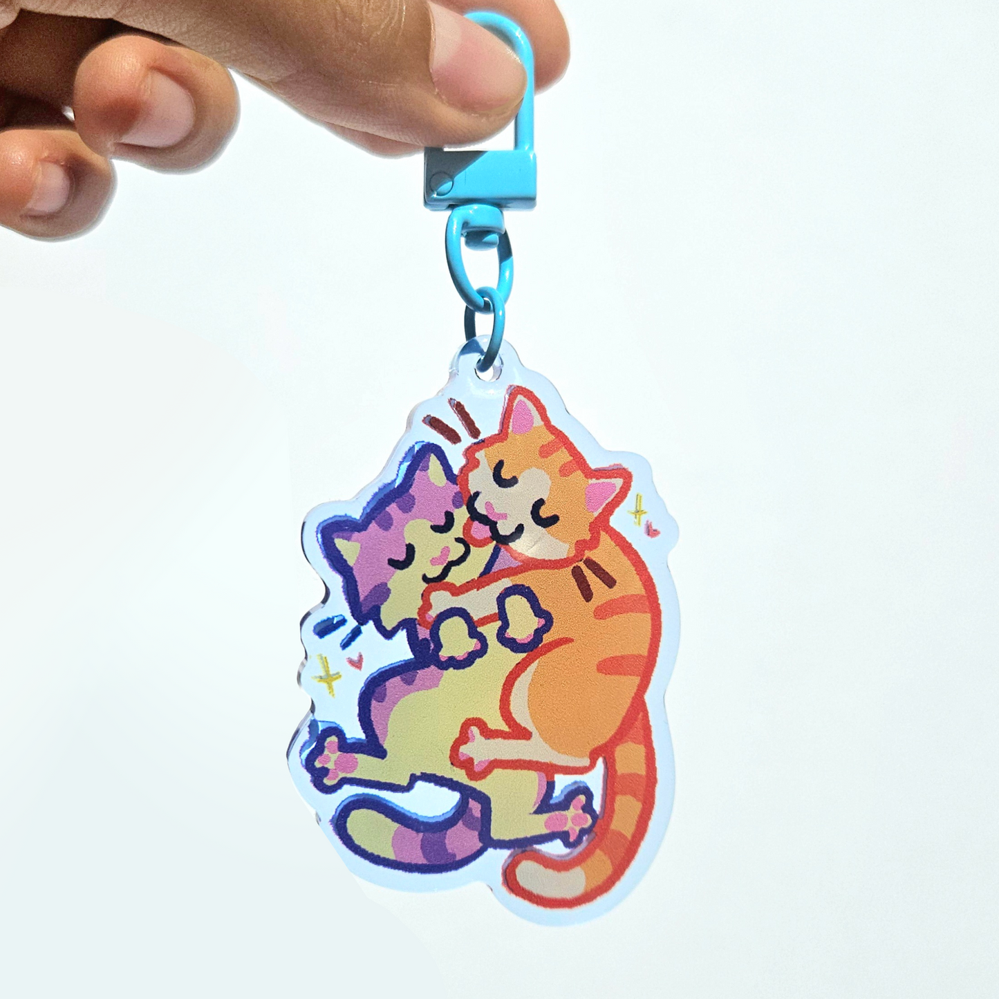 Cats Hug Keychain