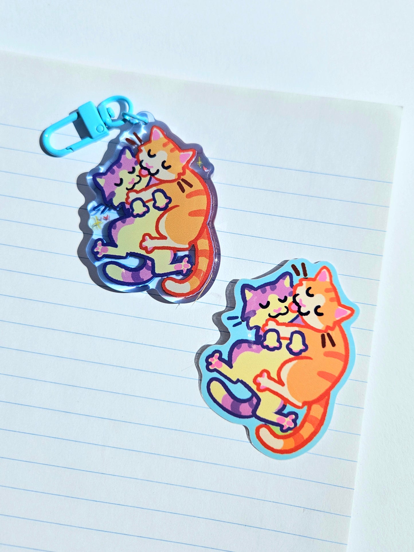 Cats Hug Vinyl Sticker