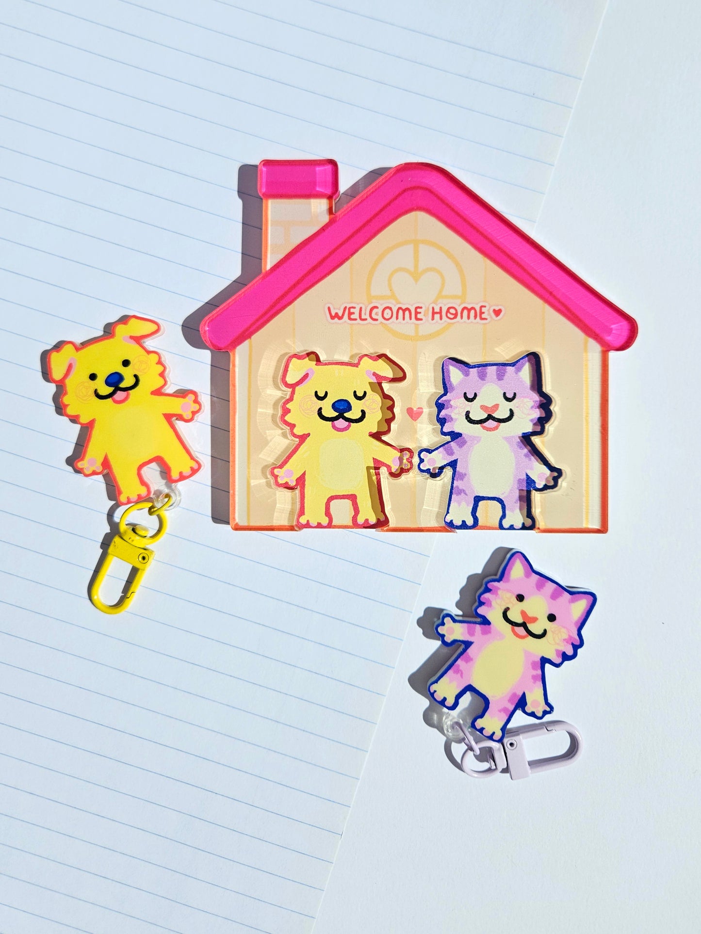 PRE-ORDER Dog & Cat House Keychains Holder