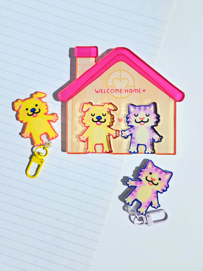 PRE-ORDER Dog & Cat House Keychains Holder