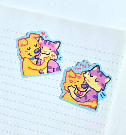 Cat Kisses Vinyl Sticker