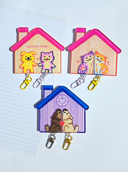 PRE-ORDER Dog & Cat House Keychains Holder
