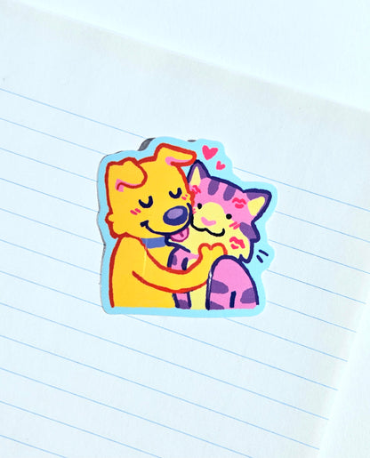 Dog kisses Vinyl Sticker